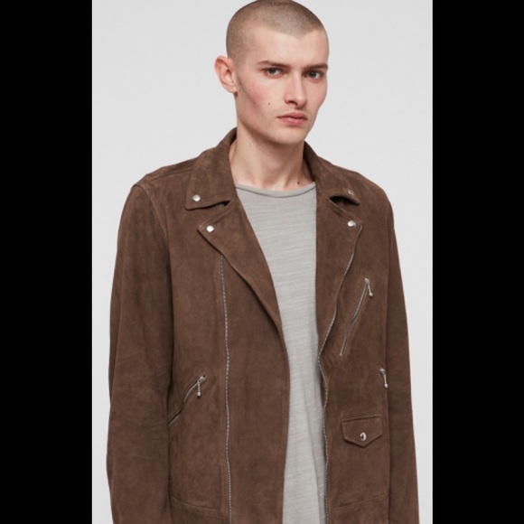 Allsaints Suede Men’s Leather Jacket - Picture 3 of 8